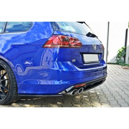 Накладка сплиттер центральная на задний бампер на Volkswagen Golf VII R Estate